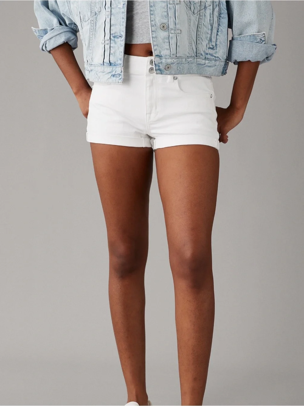 AE Next Level High Waisted denim short short